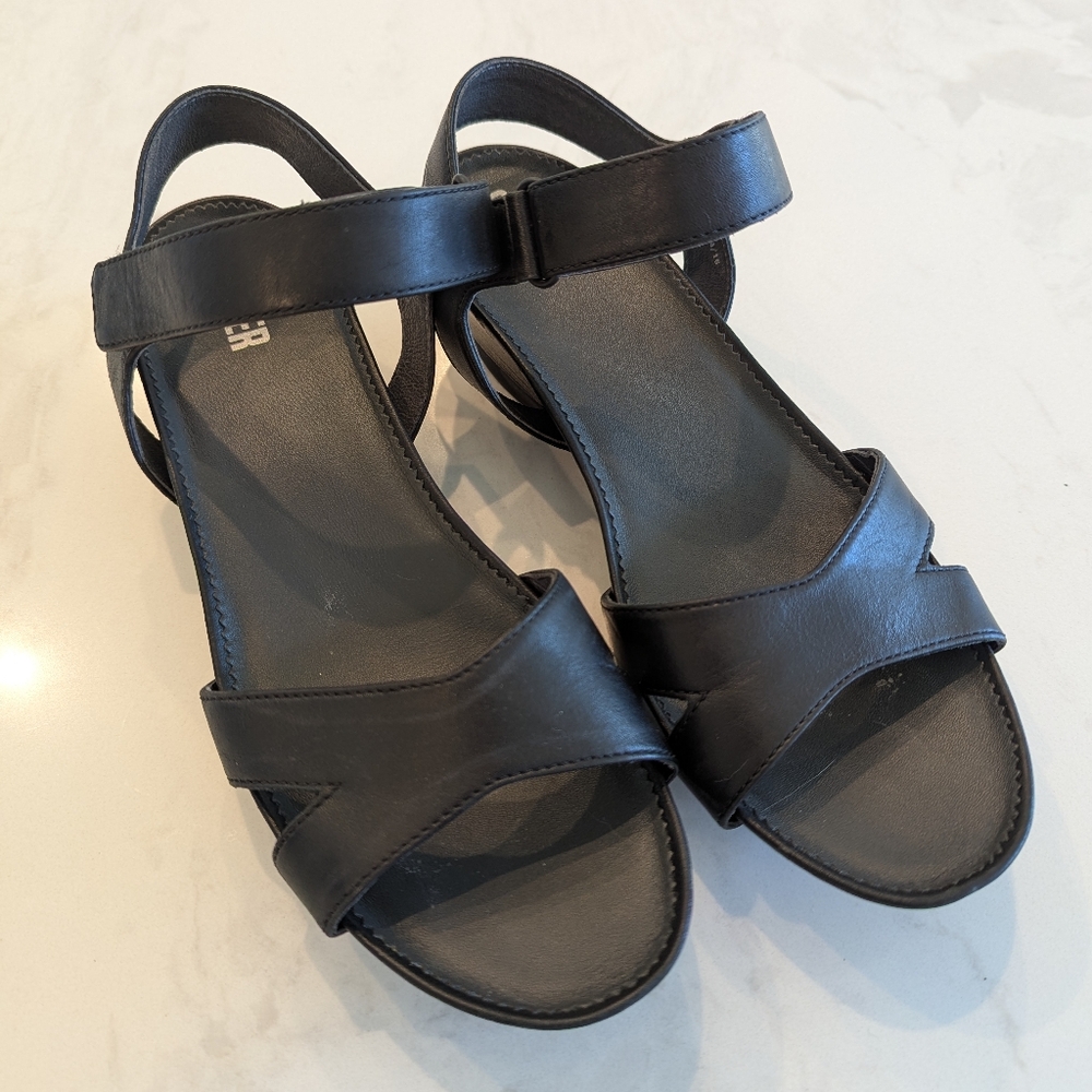 Camper Black Leather Women's Sandals